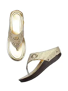 WalkTrendy Womens Synthetic Gold Open Toe Heels - 6 UK (Wtwhs341_Gold_39)