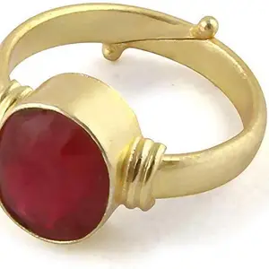 G.S Gmes Stone 7.00 Ratti Ruby Ring (Manik/Manikya/Maneek) Gemstone Panchdhatu Ring for Astrological Purpose with lab Report