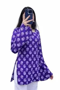 Women’s Rayon Floral Printed V-Neck Short Kurti with Bell Sleeves | Stylish Casual & Office Wear Kurta/Kurti Top
