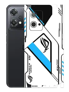 AtOdds - OnePlus Nord CE 2 Lite Mobile Back Skin Rear Screen Guard Protector Film Wrap (Coverage - Back+Camera+Sides) (Rog Blue)