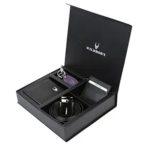 WildHorn GFTSETBOX 008 Black Men's Wallet