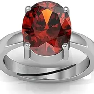 DAURAYA GEMS 10.25 Ratti / 9.61 Carat Certified Gomed/Garnet Loose Gemstone Silver Ring For Men And Women's