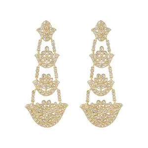Teejh Soniye White and Gold Kundan Earring
