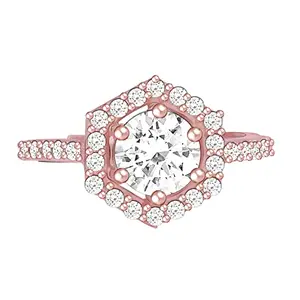 GIVA 925 Silver Rose Gold Zircon Royalty Ring, Adjustable | Gifts for Women and Girls | With Certificate of Authenticity and 925 Stamp | 6 Month Warranty*
