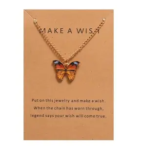 Regenwox Butterfly Pendant Necklace, Alloy Chain, 50 cm (colour 5)