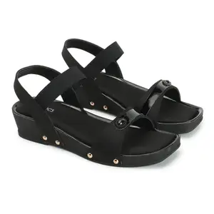 ICONICS Women's Fashionable Backstrap Sandals Colour-Black, Size-UK 4