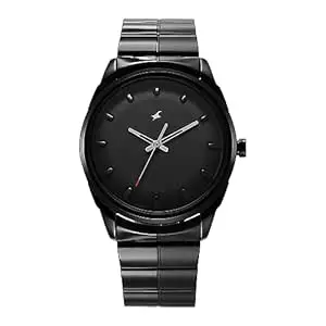 Fastrack Metallica Quartz Analog Black Dial Black Stainless Steel Strap Watch for Guys - 3273NM01