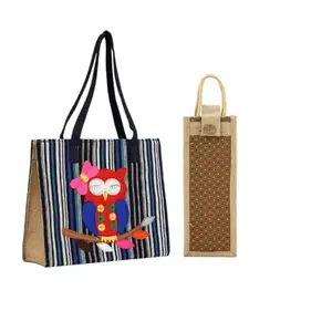 ENSAC Eco Friendly Multipurpose Jute Handbag/Shopping Bag's For women & Men's (Pack of 2)-35