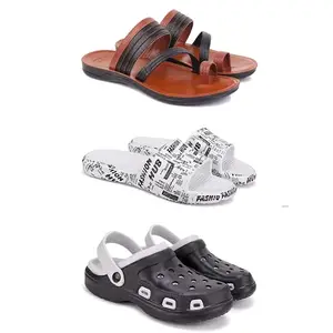 DRACKFOOT Men's Sandals | Lightweight Wear| Stylish & Easy to Wear For Men's GR-SAN-(3-COMBO)-3151-3104-3018-10