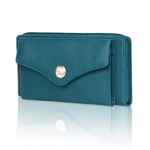 Altair Ladies Wallet for Women with Zip Pocket, Multiple Card Holders and Phone Pocket | Multipurpose Hand Purse (Blue)