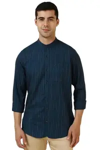Allen Solly Men's Regular Fit Shirt (ALSFACUFR52281_Navy