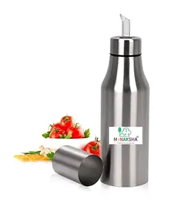 MYNAKSHA Stainless Steel Oil Dispenser with Lid, Dust & Leak Proof Oil Container, Oil Pourer, Oil Pot, Oil Can Perfect for Kitchen, 1 Ltr