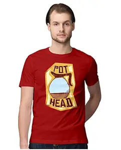 ALLEN BLACK Men's Regular Fit T-Shirt Pothead - Coffee Pot 100% Cotton T-Shirt Red_Pothead-Red M Men Round_