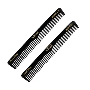 Vega General Grooming Hair Comb, (India's No.1* Hair Comb Brand) For Men and Women,Black, Pack of 2,(VC2HMBC-111)