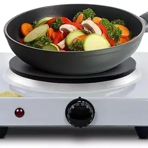 NestPlay Single Hot Plate – Portable Electric Hob with Temperature Control, 1000W Cast Iron Heating Plate for Home, Camping, Caravan & Heavy Duty Cooking, 4 Heat Settings, Compact & Durable