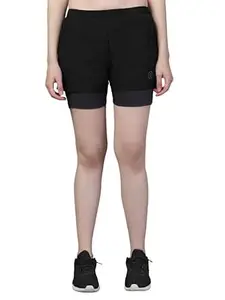 CHKOKKO Gym Shorts for Women Workout Sports Running Quick Dry Fit Double Layer Inner Compression with Pockets Breathable Lightweight Wear