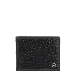 Da Milano RFID Protected Leather Wallet for Men with Card Slot - Black