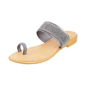 Walkway by Metro Brands Women's Silver Outdoor Sandals-4 UK (37 EU) (32-955)