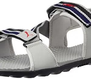Puma Unisex Silicis Mesh DP Grey Violet, Black and Snorkel Blue Rubber Athletic & Outdoor Sandals - 6 UK