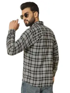 Men's Regular Fit Soft Touch Cotton Casual Shirt (Black-Check_05-08-2024 hazim03491_M)
