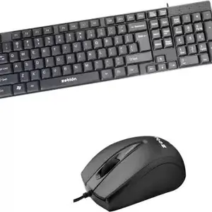 zebion k200 USB Wired Keyboard Plug and Play The Standard Keyboard with Z70+ USB Mouse with Latest Optical Technology