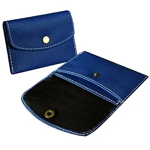 MATSS Blue Faux Leather Mini Wallet for Men and Women ATM Card Case | Credit Card Holder