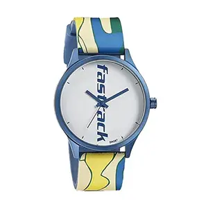 Fastrack Topicals Quartz Analog White Dial Silicone Strap Unisex Watch-68031AP06