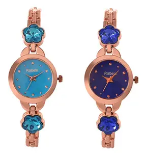 Rabela ® Women's Analogue Blue and Sky Blue Dial Watch RAB-WCMB-1004