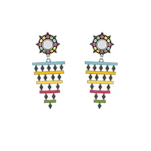 VOYLLA Folklore Colourful Layered Enamelled Earrings