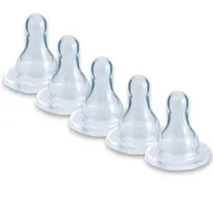 RB POINT Stage 1 Nipple for All Type Feeding Bottles (Pack of 5 Nipple, Silicone)
