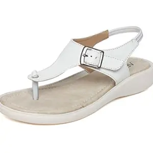 Vendoz Women Stylish White Sandals - 38 EU