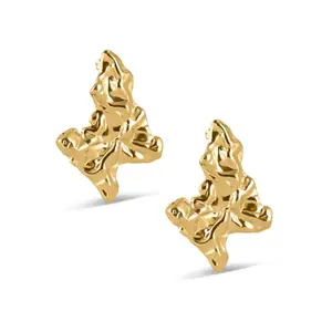 PALMONAS 18k Gold Plated Earthy Elegance Stud Earrings for Womens - Waterproof & Anti-Tarnish, Gift for Grls & Women