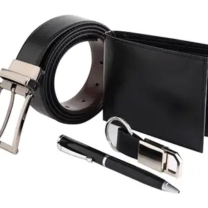 Avighna Men’s Wallet, Men’s Reversible Belt, Pen & Keychain Combo Gifts for Men | Gift for Husband | Wallet and Belt Combo Hamper for Men