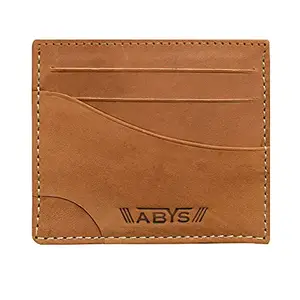 ABYS Genuine Leather Tan Business Card Holder for Men and Women