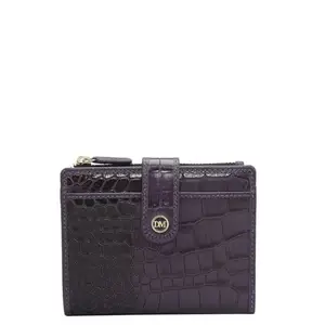 Da Milano Leather Mini Women Wallet - Purple (10258A)