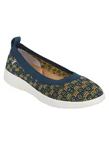 Carlton London Women's Ballerina, Navy Blue, 5