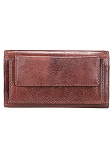 Khadim's Brown Leather Solid Casual Wallet for Women - UK OS