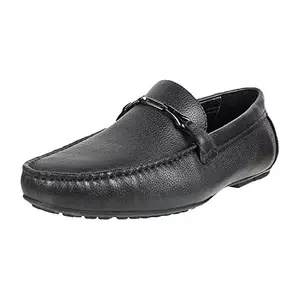 Mochi Men Black Leather Formal Shoes-7 UK (41 EU) (14-9458)