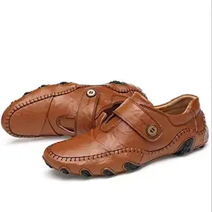 HEVVY Brown High Top Genuine Leather Best Trending Casual Shoes for Men (8 UK, Black)