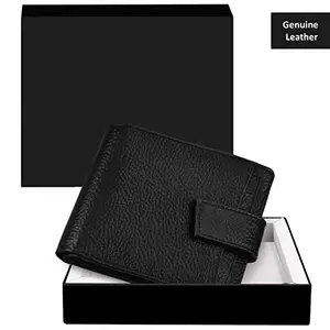 DUQUE Men's EleganceGent Made from Genuine Leather Luxury, Style, and Functionality Combined Wallet (JAC-WL502-Black)