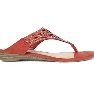 BATA womens ORCHID Red Flat Sandal - 5 UK (6715185)
