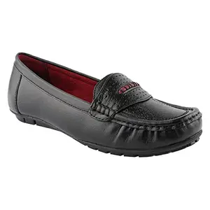Medifeet Women's Black Double Top Loafers (Black, Numeric_4)