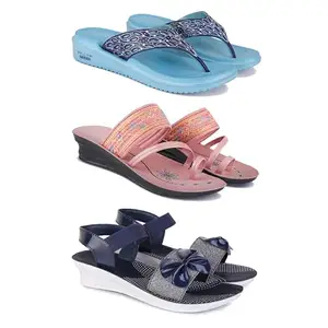 Trendy Open-Toe Sandals for Women – Soft Padded Footbed, Summer Wear | (COMBO-3)-1888-1950-1972-8-EURO-39