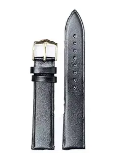 AROA 16MM Black leather watch strap with Flat Finish,Watch leather Strap/band Watch Strap Band for men and women