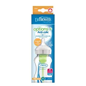 Dr. Brown's Options+ Single Wide Neck Bottle (270 Ml, Pack of 1, White)