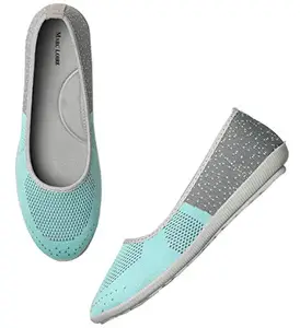 Marc Loire Women's Athleisure Knitted Active Wear Sea Green Slip-On Shoes for Daily, 8 UK