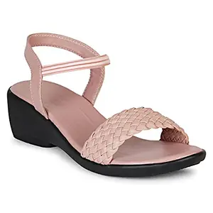 LUVFEET Wedge Fashion Sandal For Women's (Peach, numeric_3)