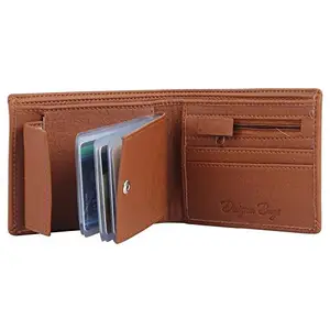 Designer Bugs Men's Tan Pu Leather Wallet with Removable Card Holder