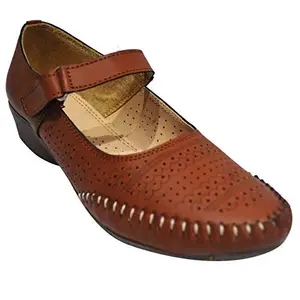 Ajanta Women's Tan Ballet Flats - 5 UK (38 EU) (SL0693)