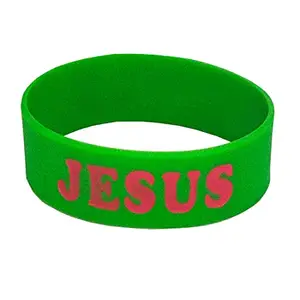 M Men Style Religious Catholic Jewelry Alphabet Jesus Green Selecone Bracelet For Men And Women